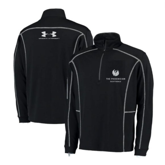 UA Under Armour Quarter Zip Phoenician Golf Pullover Fleece BLACK SZ XXL EUC - Picture 1 of 11